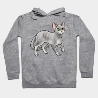 Cat - Devon Rex - Gray Hoodie